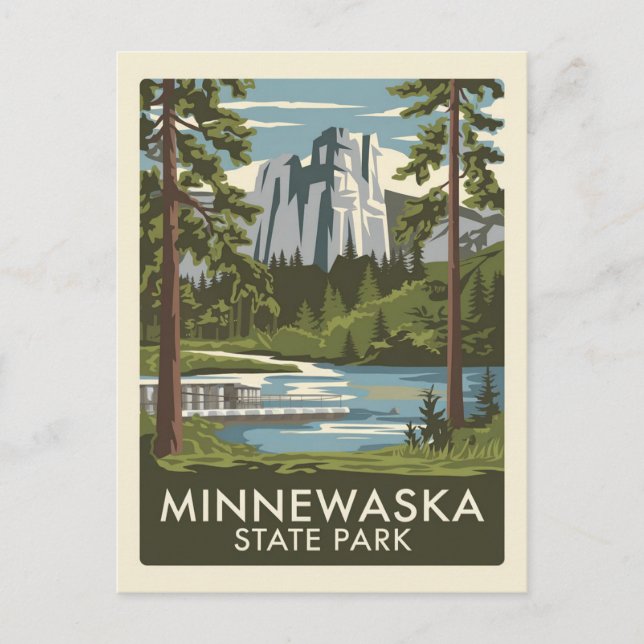 Statsparken sjö Minnewaska Vykort (Framsida)
