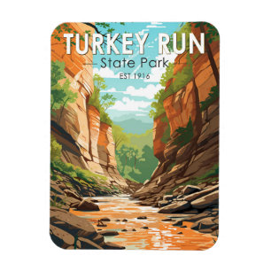 Statsparken Springa i Turkiet Indiana Travel Art V Magnet