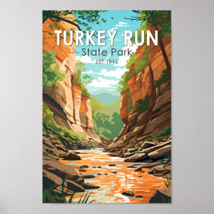 Statsparken Springa i Turkiet Indiana Travel Art V Poster