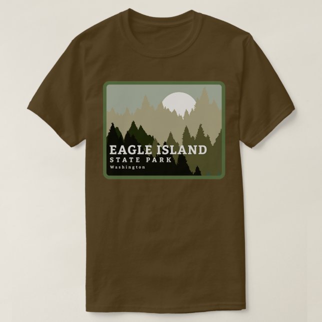 Statsparken Washington Träd och Fores på Eagle Isl T Shirt (Design framsida)