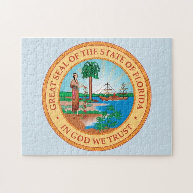 Statssigill för Florida. Pussel (Horisontell)