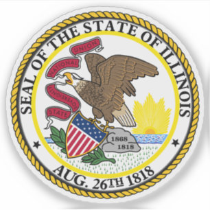 Statsstämpeln i Illinois Klistermärken