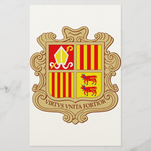 Statssymbol för Andorra Historisk samfurstendöme Brevpapper (Framsida)