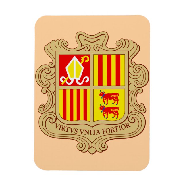 Statssymbol för Andorra historisk samfurstendöme Magnet (Vertikal)