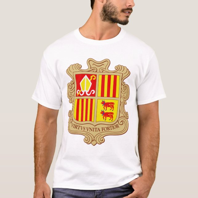 Statssymbol för Andorra Historisk samfurstendöme T Shirt (Framsida)