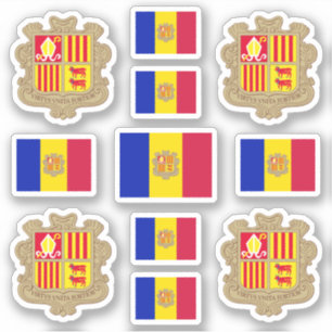 Statssymboler för Andorra/jackande av arm och flag Klistermärken