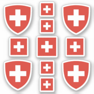 Statssymboler för Schweiz/jackande av arm och fla Klistermärken
