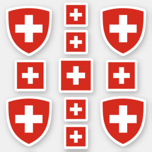 Statssymboler för Schweiz/jackande av arm och flag Klistermärken