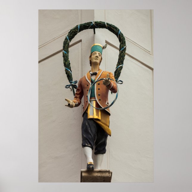 Statue Adorns A Byggnad, Bayern Poster (Framsidan)