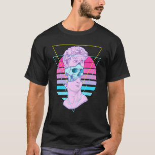 Statue David Bust Glitch Skull 80 s Vaporwave Past T Shirt