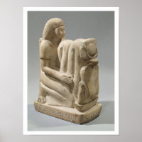 Statue de Setau presenterar kobra guddess Nekhb
