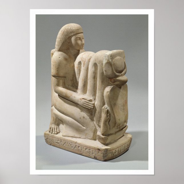 Statue de Setau presenterar kobra guddess Nekhb Poster (Framsidan)