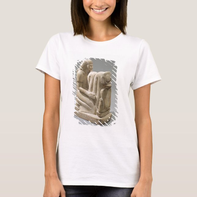 Statue de Setau presenterar kobra guddess Nekhb T Shirt (Framsida)