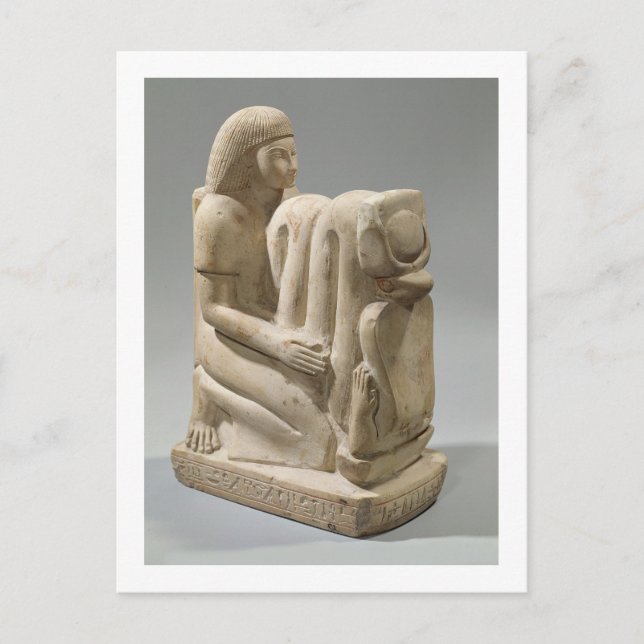 Statue de Setau presenterar kobra guddess Nekhb Vykort (Framsida)