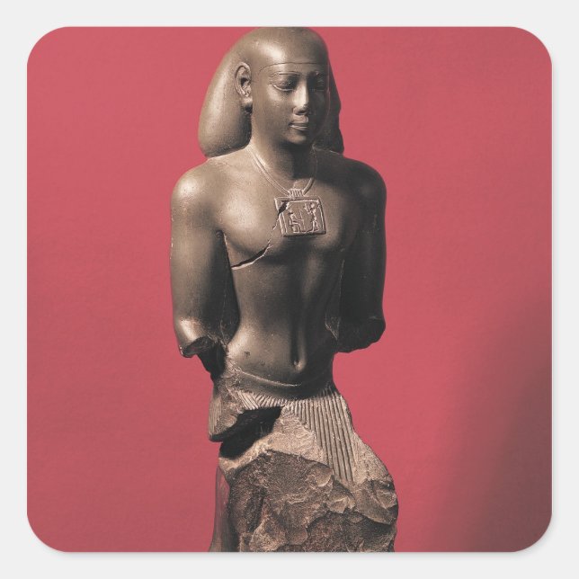 Statue Iahmes Saneith Fyrkantigt Klistermärke (Framsida)