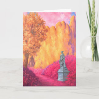 "Statue in a Garden." Greeting Card Kort