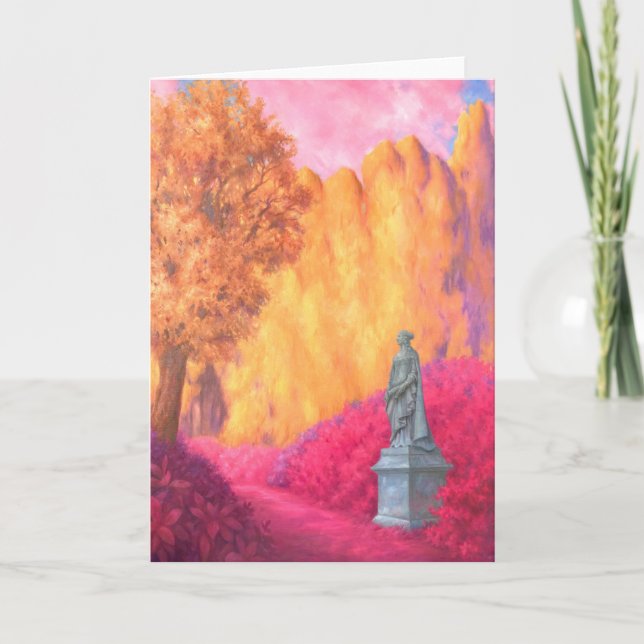 "Statue in a Garden." Greeting Card Kort (Framsida)