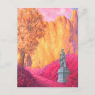 "Statue in a Garden." Postcard Vykort