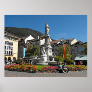 Statue in Bolzano Italien Poster