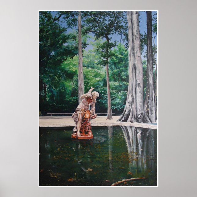 Statue in Jardin de Botanica, Rio de Janeiro Poster (Framsidan)