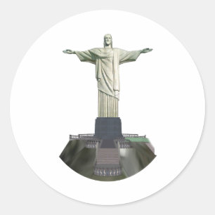 Statue: Kristus the Redeemer: 3D Model: Runt Klistermärke