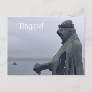 Statue Kung Arthur vid Tintagel Castle Vykort