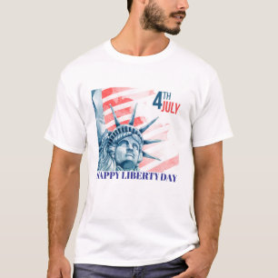 Statue Liberty Fjärde juli Anpassningsbar Manar T Shirt