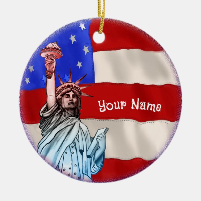 Statue Liberty-ornament Julgransprydnad Keramik (Framsidan)