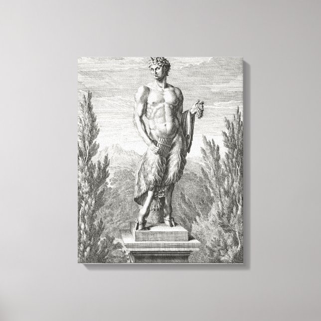 Statue of a Satyr holding a collas, Versa Canvastryck (Framsida)