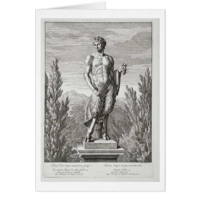 Statue of a Satyr holding a collas, Versa Hälsningskort (Framsidan)