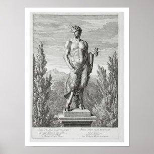 Statue of a Satyr holding a collas, Versa Poster