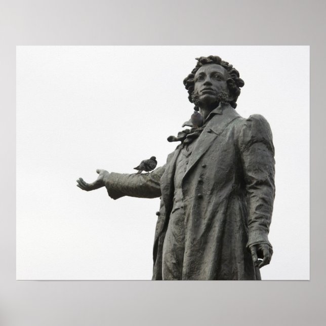 Statue of Alexander Pushkin, Sankt Petersburg Poster (Framsidan)