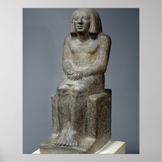 Statue of Ankh, Priest of Horus, Tidigt Dynastic P Poster (Framsidan)
