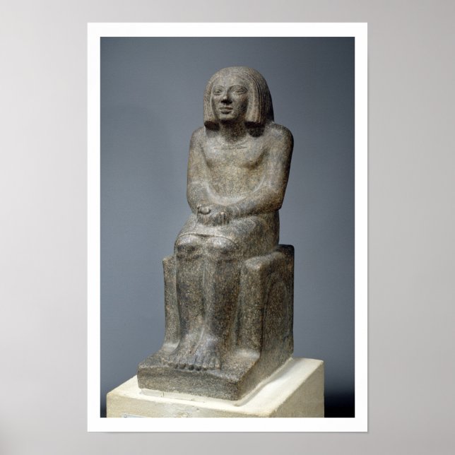 Statue of Ankh, Priest of Horus, Tidigt Dynastic P Poster (Framsidan)