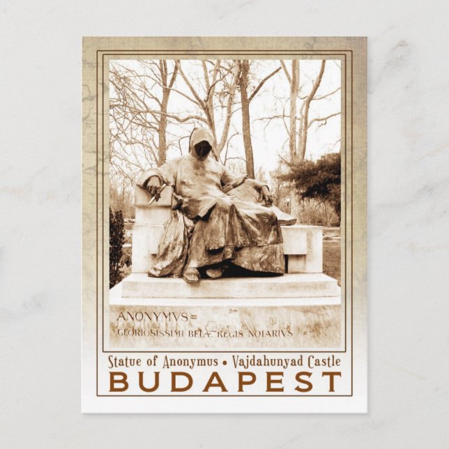 Statue of Anonymus at Vajdahunyad Castle, Budapest Vykort (Framsida)