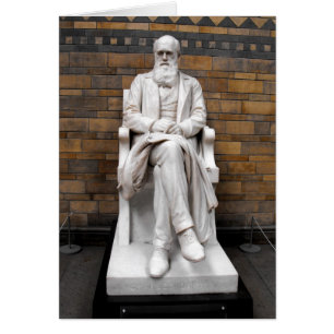 Statue of Charles Darwin card Hälsningskort
