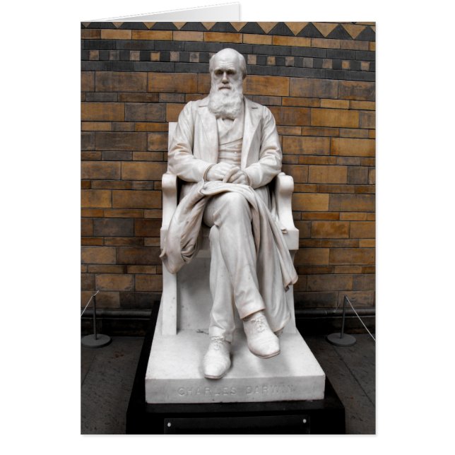 Statue of Charles Darwin card Hälsningskort (Framsidan)