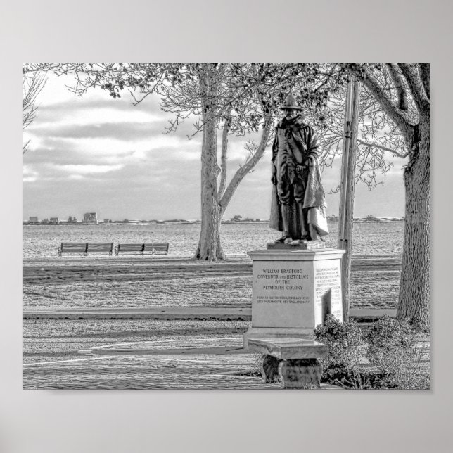 Statue of Gov. William Bradford - print Poster (Framsidan)