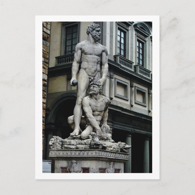 Statue of Hercules and Cacus, Florence Postcard Vykort (Framsida)