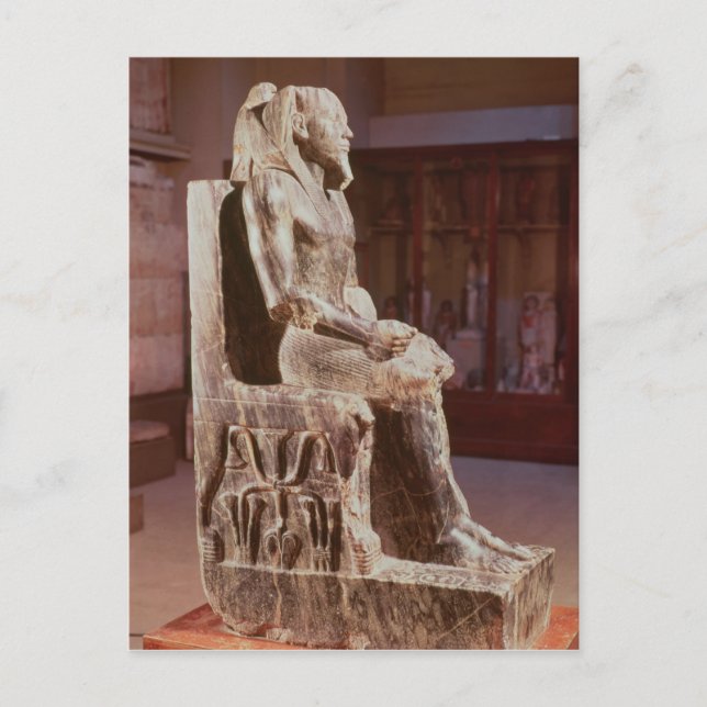 Statue of Khafre entronated Vykort (Framsida)