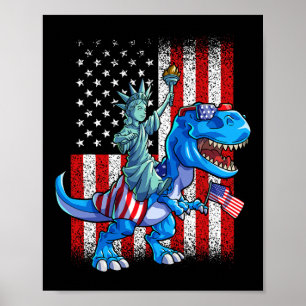 Statue Of Liberty 4:e Juli T-shirt Pojkar Amerikan Poster