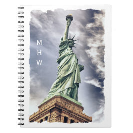Statue of Liberty anpassad monogram anteckningsbok