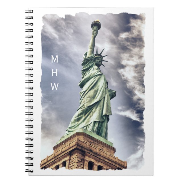 Statue of Liberty anpassad monogram anteckningsbok (Framsidan)