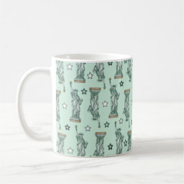 Statue of Liberty - Green Stars Coffee Mug Kaffemugg
