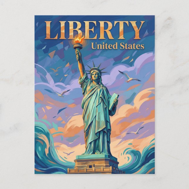Statue of Liberty New York State Vykort (Framsida)
