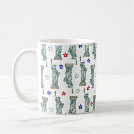 Statue of Liberty - Patriotic Stars Coffee Mug Kaffemugg