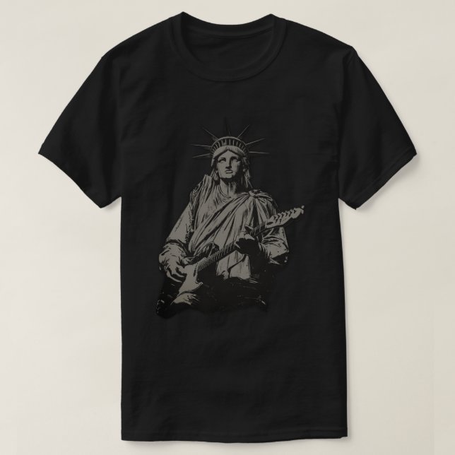 Statue of Liberty Playing Guitar  T Shirt (Design framsida)