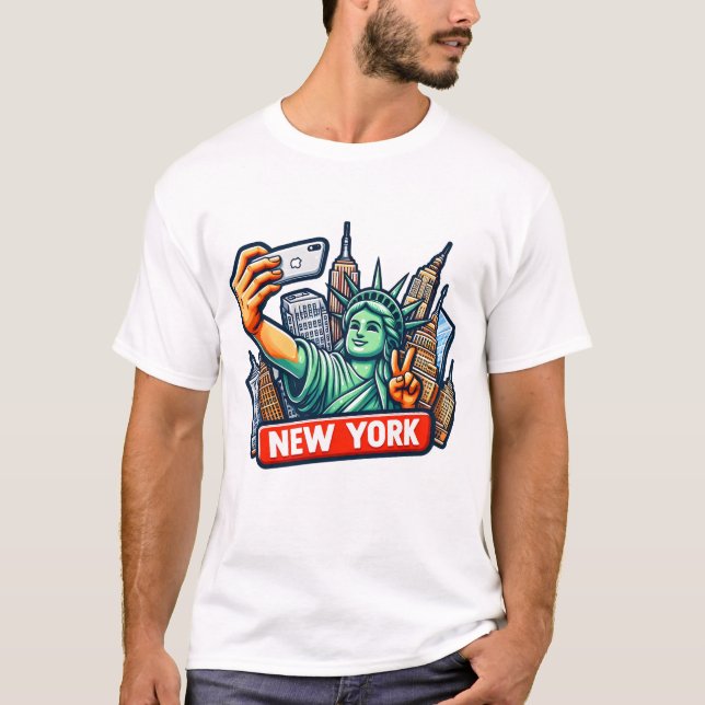 Statue of Liberty Selfie T Shirt (Framsida)