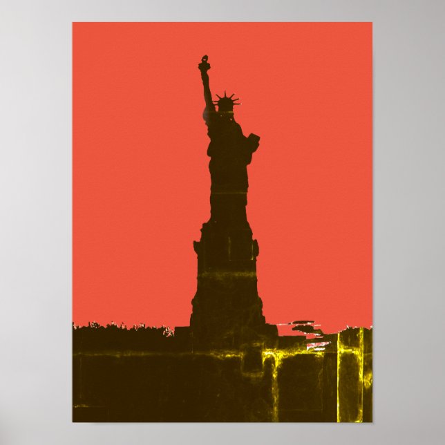 Statue of Liberty Silhouette Pop Art Poster (Framsidan)