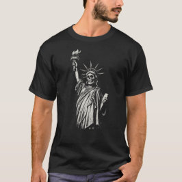 Statue of Liberty Skull Torch Illustration T Shirt